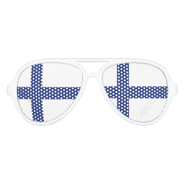 Finnische Flagge Sonnenbrille (Vorderseite)