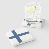 Finnische Flagge Steinuntersetzer (Seitenansicht)