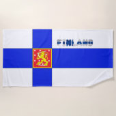 Finnische Flagge Strandtuch (Vorderseite)