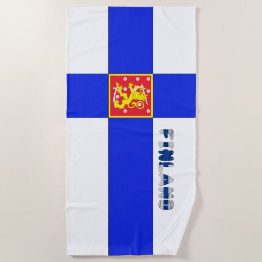 Finnische Flagge Strandtuch (Vorderseite)