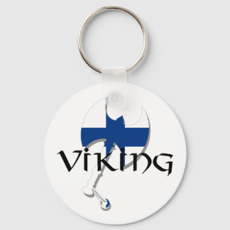 Finnische Flagge: Suomi Viking Ax Schlüsselanhänger