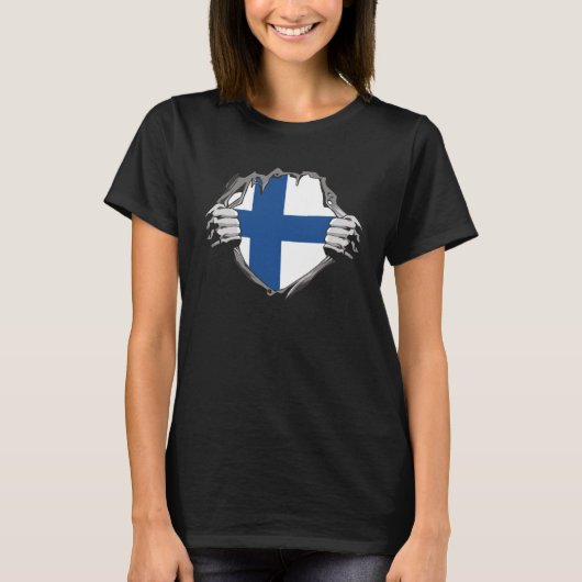 Finnische Flagge T-Shirt (Vorderseite)