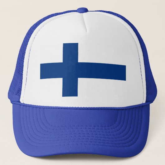 Finnische Flagge Truckerkappe (Vorderseite)