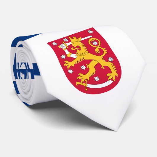 Finnische Flagge und finnische Wappen, finnische F Krawatte (Gerollt)