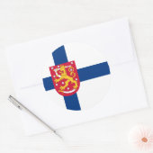 Finnische Flagge und finnische Wappen, finnische F Runder Aufkleber (Umschlag)
