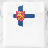 Finnische Flagge und finnische Wappen, finnische F Runder Aufkleber (Tasche)