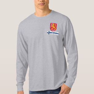 Finnische Flagge und Wappen - Patriotik T-Shirt
