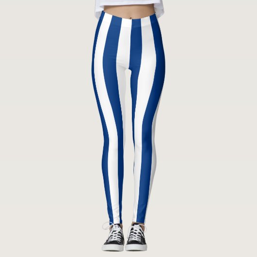 Finnische Flagge - Vertikale Streifen Leggings (Vorderseite)