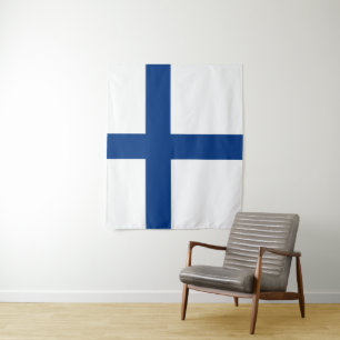Finnische Flagge Wandteppich