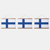 Finnische Flagge Wandteppich Mit Holzrahmen (Dreifach)