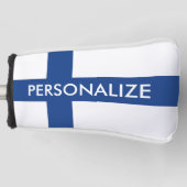 Finnische Flagge — Zollmonogramm Golf Headcover (Vorderseite)