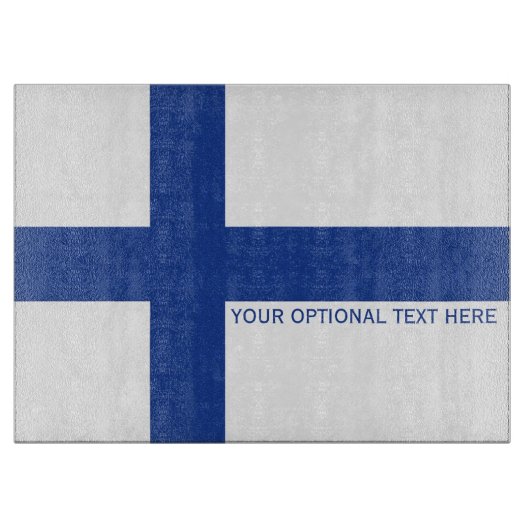 Finnische Flagge Zollspanplatte Schneidebrett (Vorderseite)