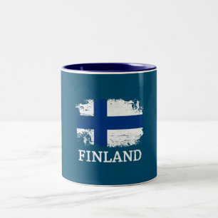 Finnische Flagge Zweifarbige Tasse
