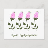 Finnische Happy Birthday Postcard Postkarte (Vorderseite)