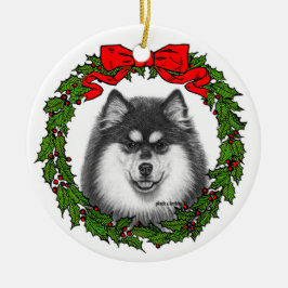 Finnische Lapphund Art von Glenda S. Harlan Keramik Ornament