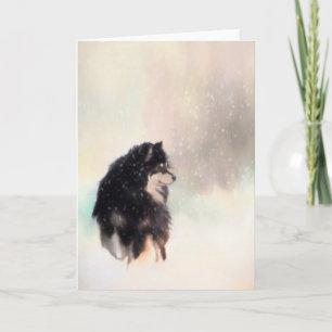 Finnische Lapphund Gruß oder Weihnachtskarte Feiertagskarte