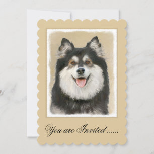 Finnische Lapphund Malerei - Niedliche Original Hu Einladung