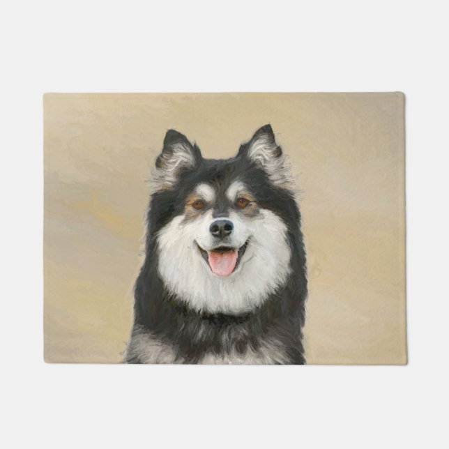 Finnische Lapphund Malerei - Niedliche Original Hu Fußmatte (Vorderseite)