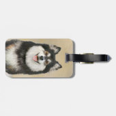 Finnische Lapphund Malerei - Niedliche Original Hu Gepäckanhänger (Rückseite horizontal)