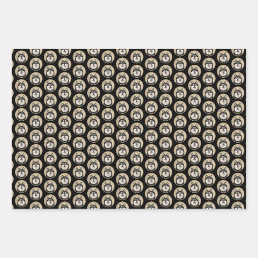 Finnische Lapphund Malerei - Niedliche Original Hu Geschenkpapier Set (Vorderseite 3)