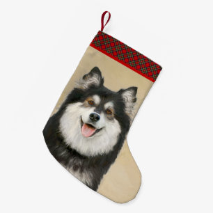 Finnische Lapphund Malerei - Niedliche Original Hu Kleiner Weihnachtsstrumpf