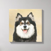 Finnische Lapphund Malerei - Niedliche Original Hu Leinwanddruck (Vorderseite)