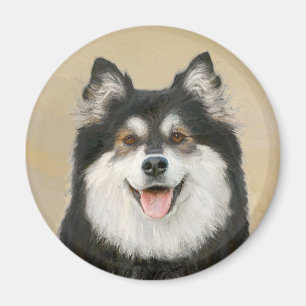 Finnische Lapphund Malerei - Niedliche Original Hu Magnet