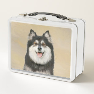 Finnische Lapphund Malerei - Niedliche Original Hu Metall Brotdose