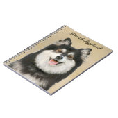 Finnische Lapphund Malerei - Niedliche Original Hu Notizblock (Linke Seite)