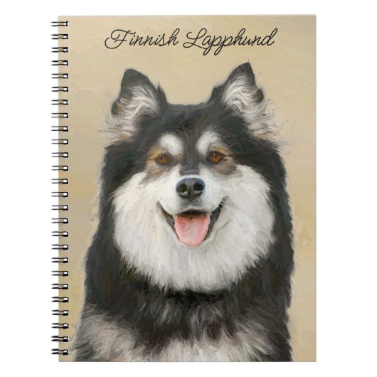 Finnische Lapphund Malerei - Niedliche Original Hu Notizblock (Vorderseite)
