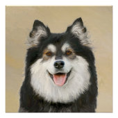 Finnische Lapphund Malerei - Niedliche Original Hu Poster (Vorderseite)