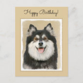 Finnische Lapphund Malerei - Niedliche Original Hu Postkarte (Vorderseite)