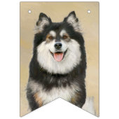 Finnische Lapphund Malerei - Niedliche Original Hu Wimpelkette (Zweite Fahne)