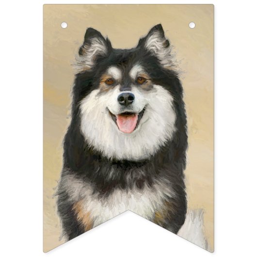 Finnische Lapphund Malerei - Niedliche Original Hu Wimpelkette (Erste Fahne)