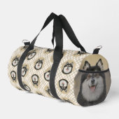 Finnische Lapphund Malerei Schwarz und Tan Dog Art Duffle Bag (Rechte Ecke)