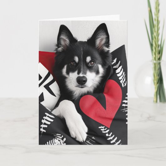 Finnische Lapphund Valentine Card Dankeskarte (Vorderseite)