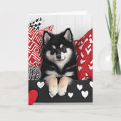 Finnische Lapphund Valentine Card Dankeskarte (Vorderseite)