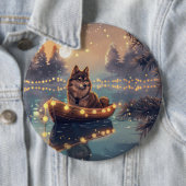 Finnische Lapphund Weihnachtsfeiertage Button (Beispiel)