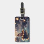 Finnische Lapphund Weihnachtsfeiertage Gepäckanhänger (Vorderseite vertikal)