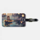 Finnische Lapphund Weihnachtsfeiertage Gepäckanhänger (Rückseite horizontal)