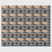 Finnische Lapphund Weihnachtsfeiertage Geschenkpapier (Flach)