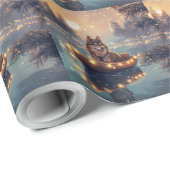 Finnische Lapphund Weihnachtsfeiertage Geschenkpapier (Rolleneckpunkt)