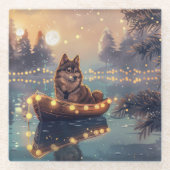 Finnische Lapphund Weihnachtsfeiertage Glasuntersetzer (Vorderseite)