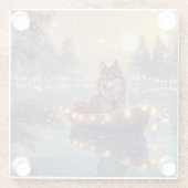 Finnische Lapphund Weihnachtsfeiertage Glasuntersetzer (Rückseite)