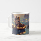 Finnische Lapphund Weihnachtsfeiertage Kaffeetasse (Vorderseite Links)