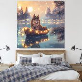 Finnische Lapphund Weihnachtsfeiertage Leinwanddruck (Insitu (Schlafzimmer))