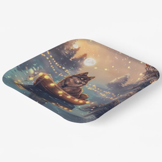 Finnische Lapphund Weihnachtsfeiertage Pappteller (Gewinkelt)