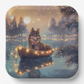 Finnische Lapphund Weihnachtsfeiertage Pappteller (Vorderseite)