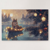 Finnische Lapphund Weihnachtsfeiertage Puzzle (Horizontal)
