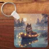 Finnische Lapphund Weihnachtsfeiertage Schlüsselanhänger (Vorderseite)